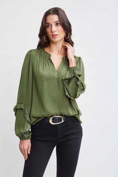 T-Tahari Split Neck Shirt Image 1