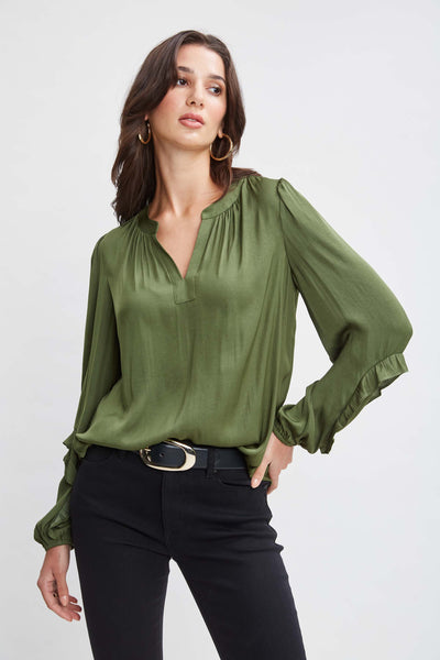 T-Tahari Split Neck Shirt Image 4