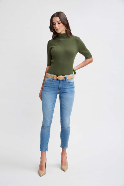 T-Tahari Short Sleeve Button Sweater Image 2