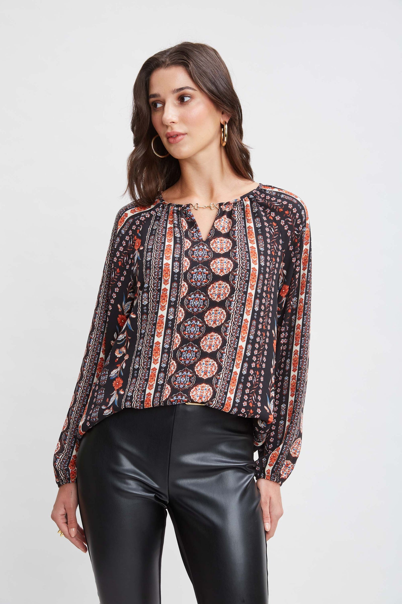 T-Tahari Garden Keyhole Shirt – Elie Tahari
