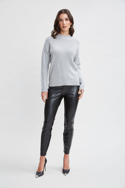 T-Tahari Mock Neck Rib Sweater Image 2