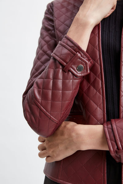 Vegan Leather Quilted Jacket Image 4