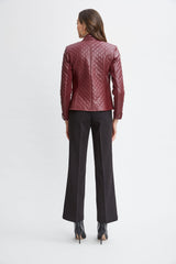 Vegan Leather Quilted Jacket