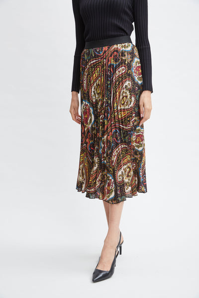 T-Tahari Paisley Pleated Skirt Image 3