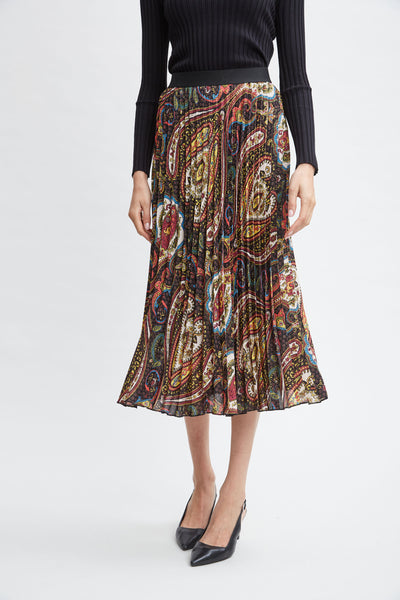T-Tahari Paisley Pleated Skirt Image 4