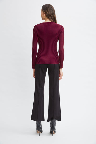 T-Tahari Rib Mesh Sweater Image 4