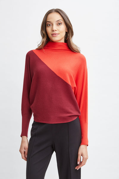 T-Tahari Asymmetric Colorblock Sweater Image 1