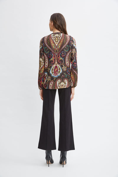 T-Tahari Paisley Split Neck Shirt Image 4