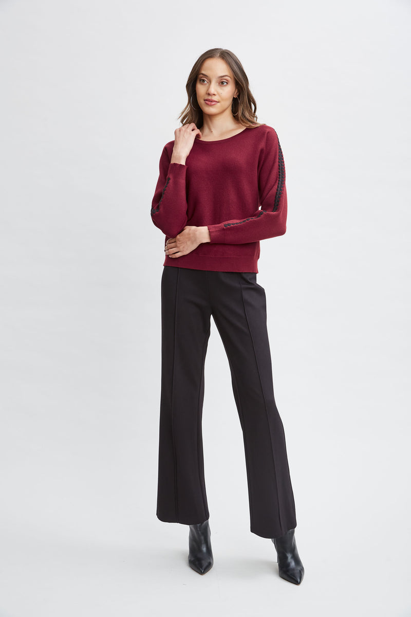 T-Tahari Stitch Sleeve Sweater