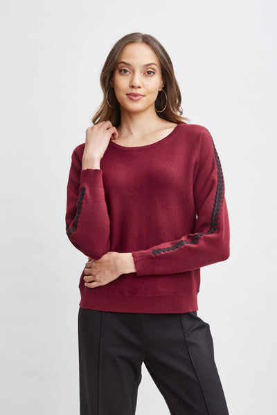 T-Tahari Stitch Sleeve Sweater Image 1
