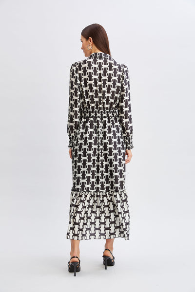 T-Tahari Geometric Chain Shirt Dress Image 5