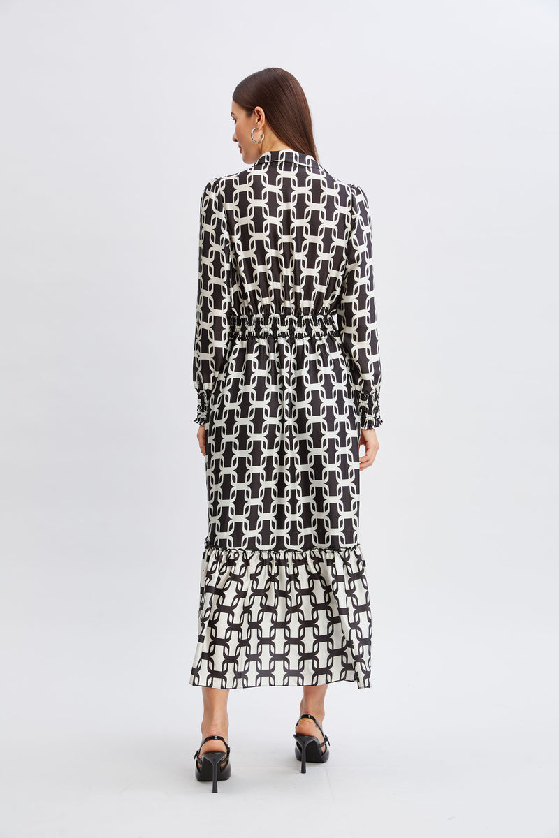 T-Tahari Geometric Chain Shirt Dress Elie Tahari T-Tahari Geometric Chain Shirt Dress Elie Tahari
