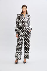 T-Tahari Geometric Chain Shirt