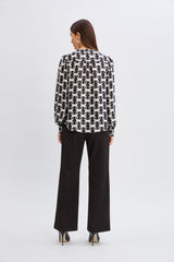 T-Tahari Geometric Chain Shirt