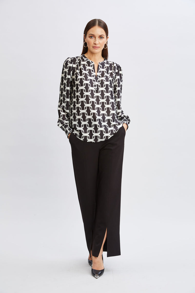 T-Tahari Geometric Chain Shirt