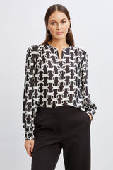 T-Tahari Geometric Chain Shirt
