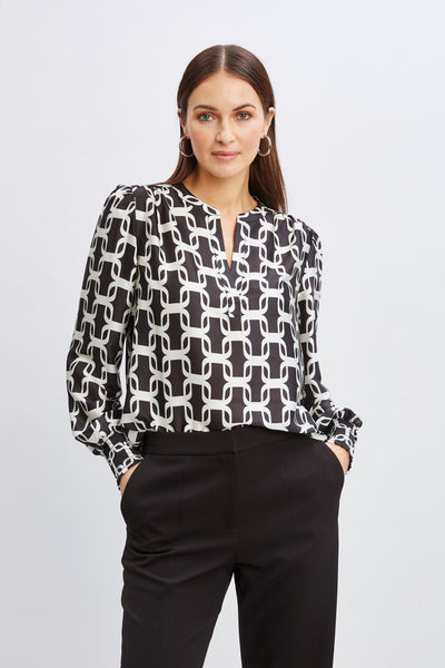 T-Tahari Geometric Chain Shirt Image 1