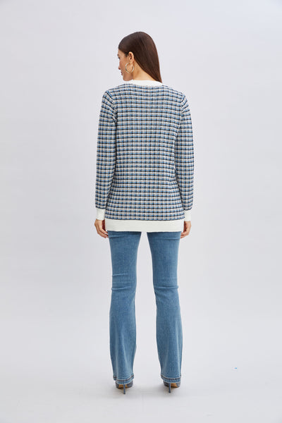 T-Tahari Plaid Cardigan Image 5