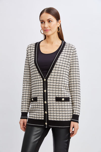 T-Tahari Plaid Cardigan Image 3