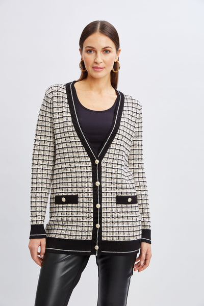 T-Tahari Plaid Cardigan Image 1