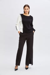 T-Tahari Colorblock Stitch Sweater