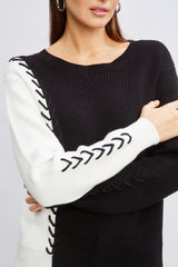 T-Tahari Colorblock Stitch Sweater