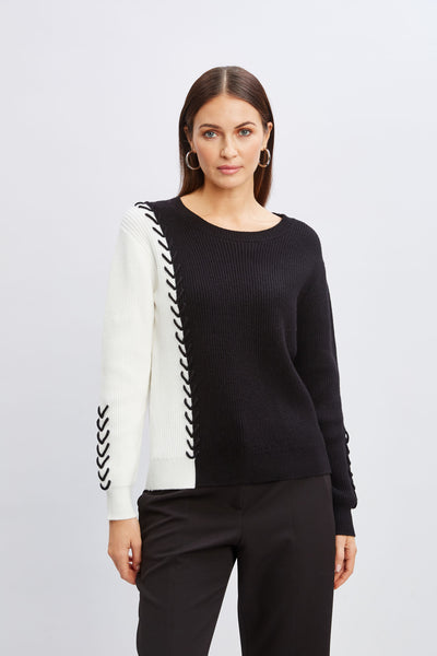T-Tahari Colorblock Stitch Sweater Image 1