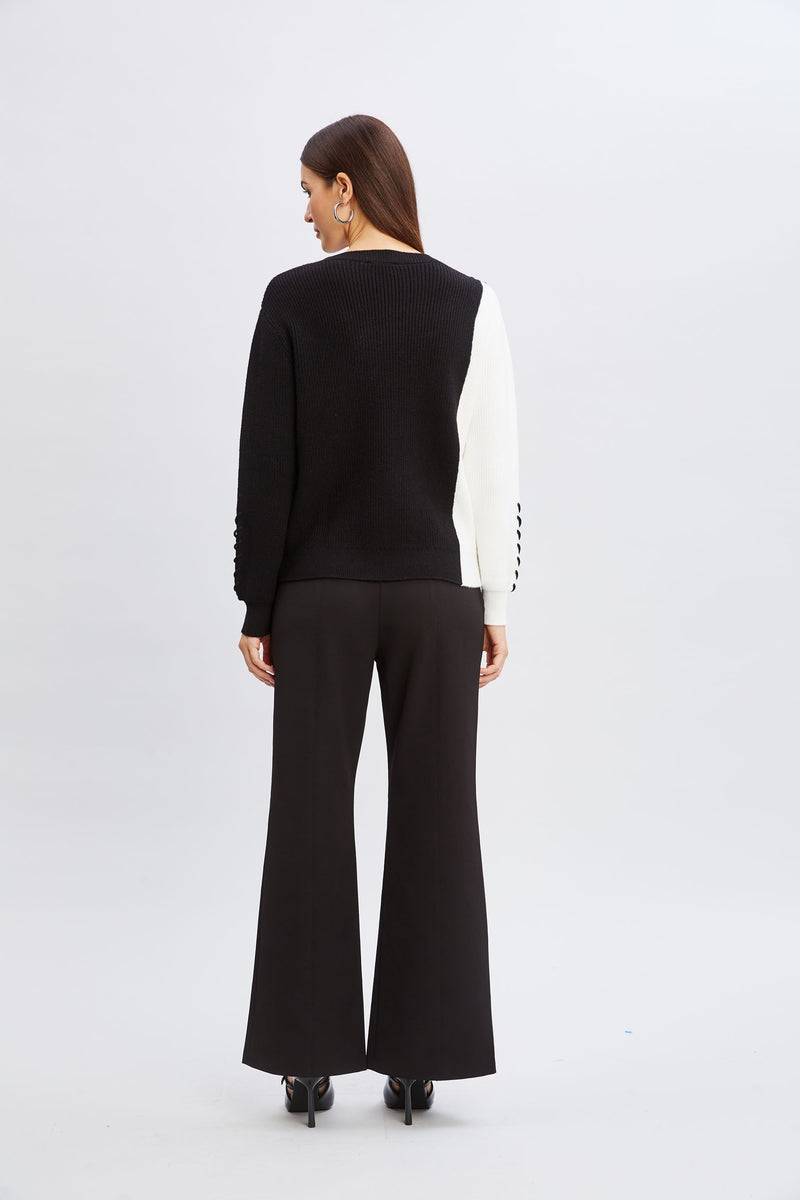 T-Tahari Colorblock Stitch Sweater