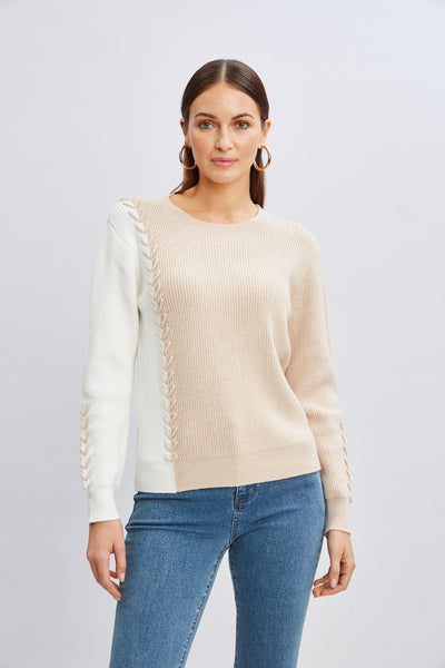 T-Tahari Colorblock Stitch Sweater Image 1