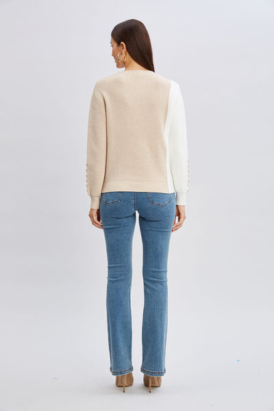 T-Tahari Colorblock Stitch Sweater Image 5