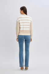 T-Tahari Stripe Stitch Cardigan