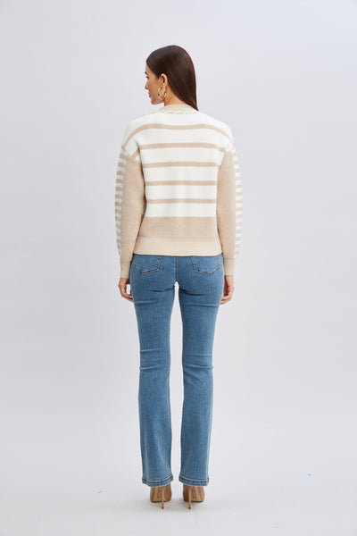 T-Tahari Stripe Stitch Cardigan Image 6