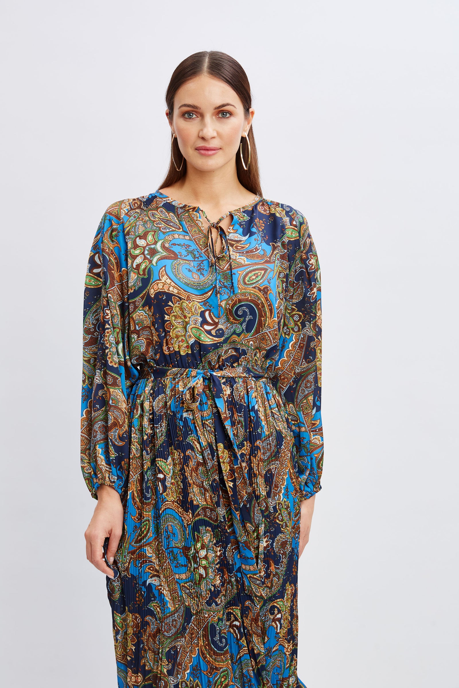 新品★DRESS HIPPY★PAISLEY HENRY T MUSTARD Vintage 90s Floral Paisley Dress Orange Grunge Midi Sundress