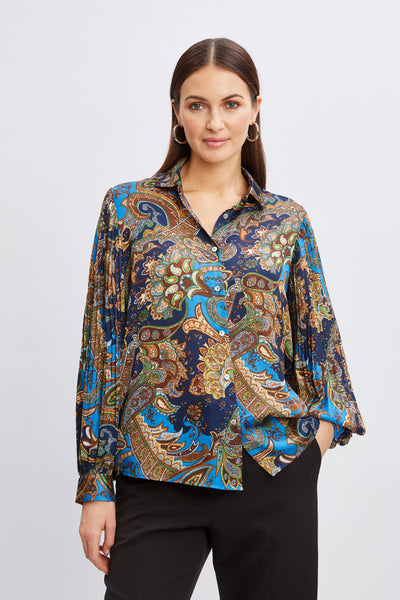 T-Tahari Royal Paisley Button Down Image 1
