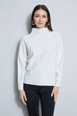 T-Tahari Pearl Mock Neck Sweater