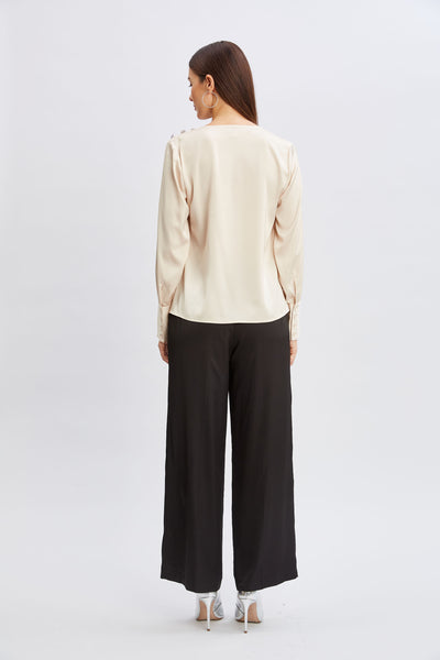 T-Tahari Satin Cowl Jewel Top Image 6