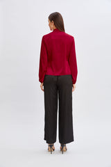 T-Tahari Faux Wrap Satin Top