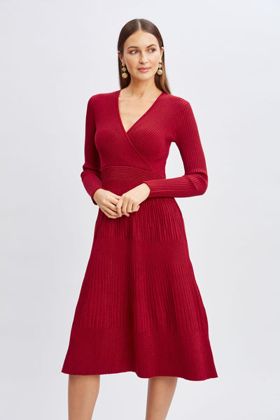 T-Tahari Lurex Mock Wrap Sweater Dress Image 3