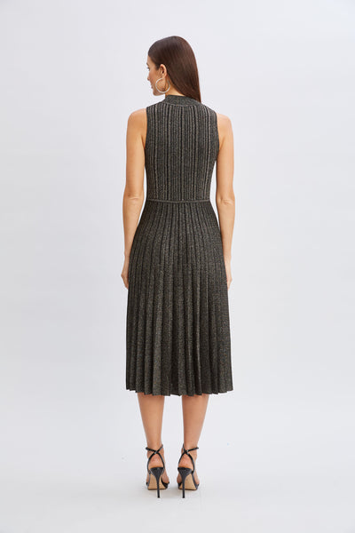 T-Tahari Metallic Mock Neck Dress Image 5