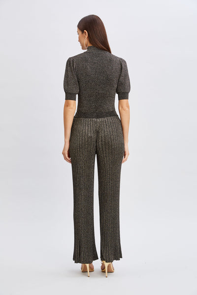 T-Tahari Metallic Wide Leg Pant Image 5