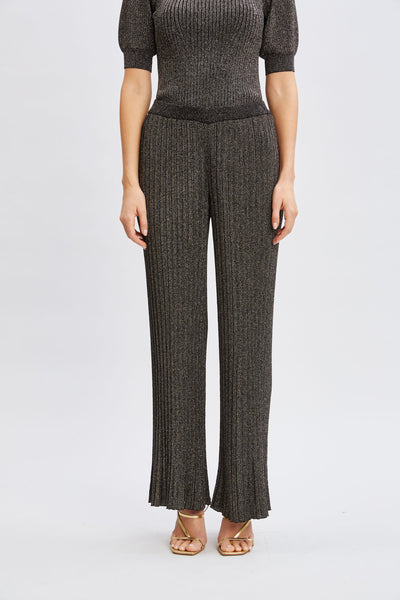 T-Tahari Metallic Wide Leg Pant Image 1