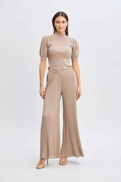 T-Tahari Metallic Wide Leg Pant Image 2