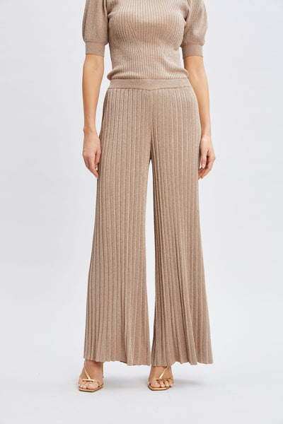T-Tahari Metallic Wide Leg Pant Image 1