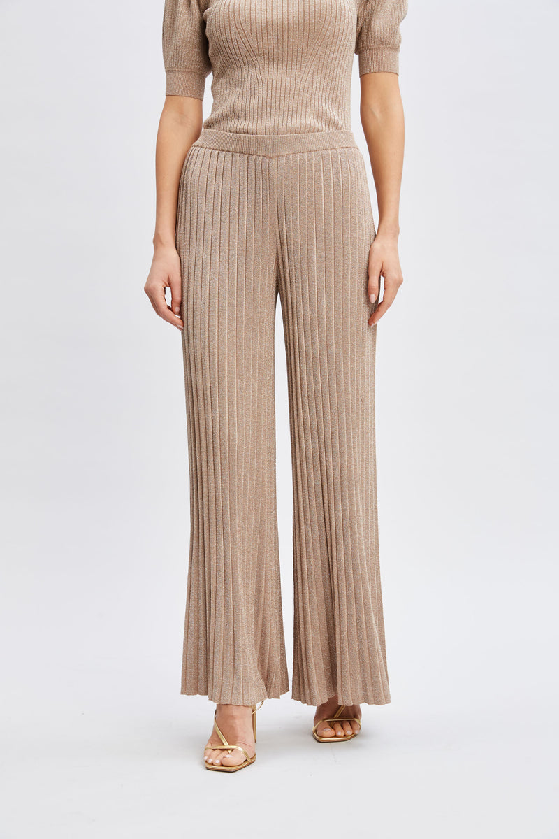 T-Tahari Metallic Wide Leg Pant