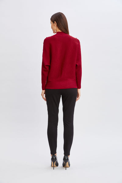 T-Tahari Crystal Sleeve Metallic Sweater Image 6