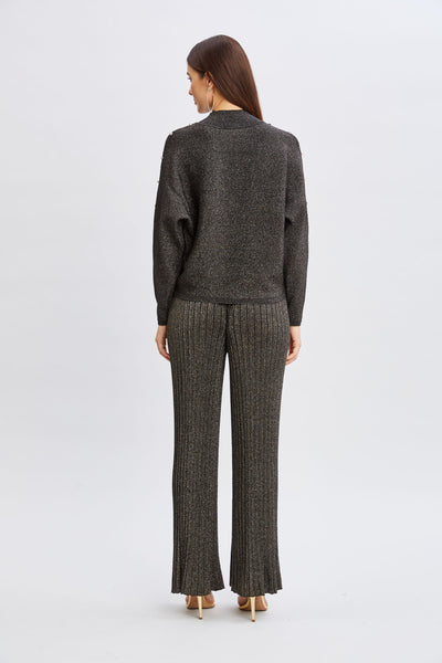 T-Tahari Crystal Sleeve Metallic Sweater Image 6