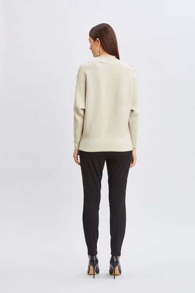 T-Tahari Crystal Sleeve Lurex Sweater Image 6