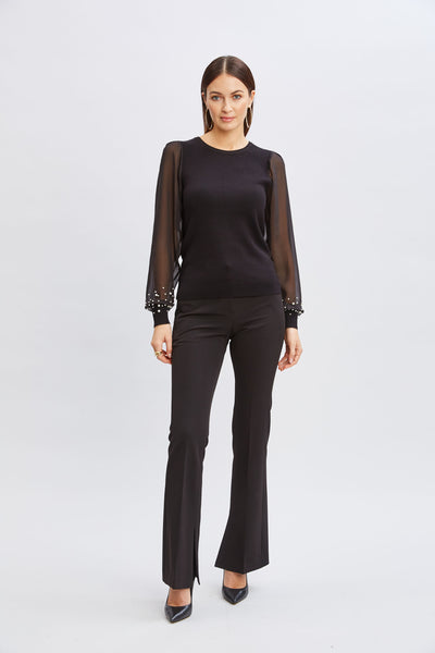 T-Tahari Chiffon Pearl Sleeve Knit Image 2