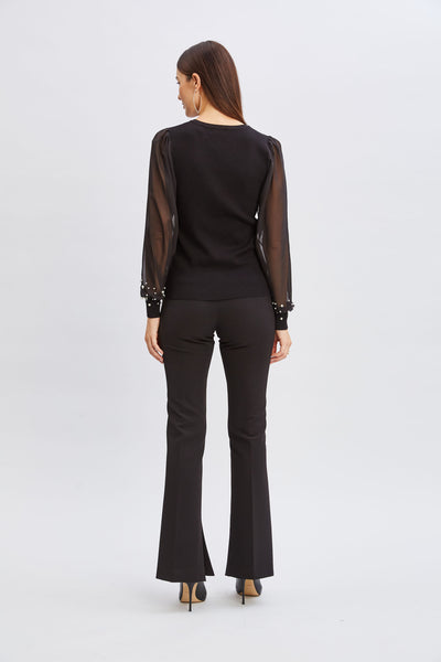 T-Tahari Chiffon Pearl Sleeve Knit Image 5