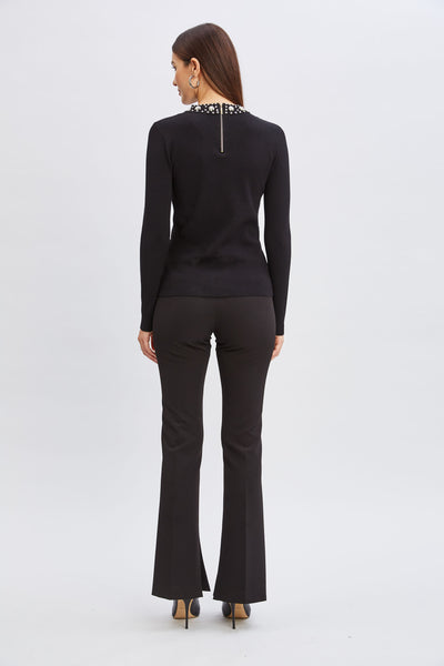 T-Tahari Mock Pearl Neck Sweater Image 5